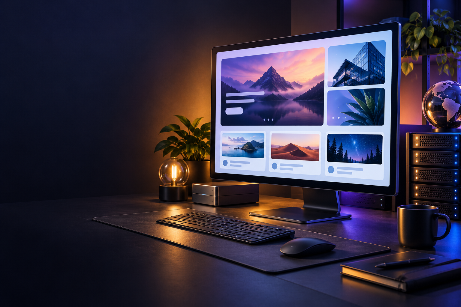 Bring the next idea online. — conceptual hosting illustration